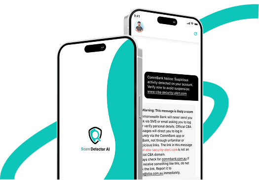 Scam Detector AI product screens